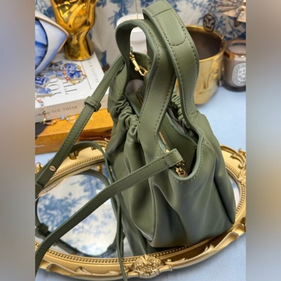 🆕 OROTON 🧿 NWOT Emilia Soft Mini Tote with Crossbody Strap, Khaki Green - Picture 9 of 16